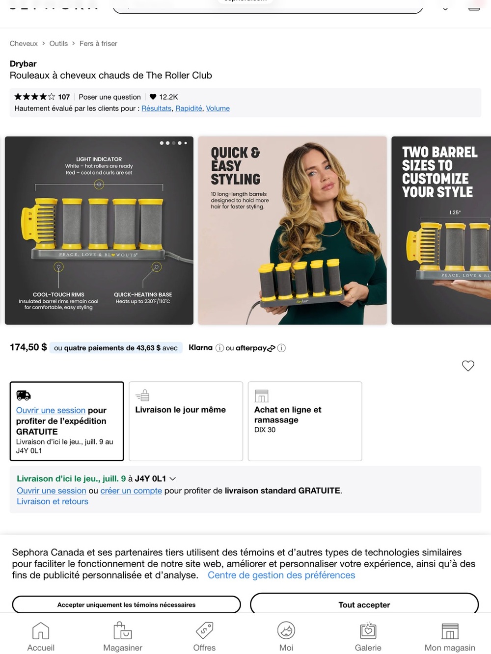 NEWDrybar Heated Hair Rollers in Yellow and Gray